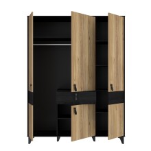 Drehtürenschrank >LYA< in Mauvella Eiche / Cabezone Eiche - 152,8x200,7x52,7cm (B/H/T)