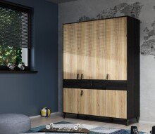 Drehtürenschrank >LYA< in Mauvella Eiche /...