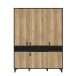 Drehtürenschrank >LYA< in Mauvella Eiche / Cabezone Eiche - 152,8x200,7x52,7cm (B/H/T)