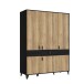 Drehtürenschrank >LYA< in Mauvella Eiche / Cabezone Eiche - 152,8x200,7x52,7cm (B/H/T)