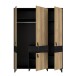 Drehtürenschrank >LYA< in Mauvella Eiche / Cabezone Eiche - 152,8x200,7x52,7cm (B/H/T)