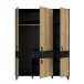 Drehtürenschrank >LYA< in Mauvella Eiche / Cabezone Eiche - 152,8x200,7x52,7cm (B/H/T)