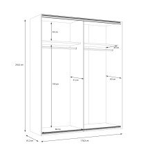 Schiebetürenschrank >LYA< in Mauvella Eiche / Cabezone Eiche - 170,3x210,5x61,2cm (B/H/T)