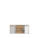 Sideboard >SMARTROOM< in Weiss / Catania Eiche Dekor - 159,4x74,2x42cm (BxHxT)