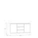 Sideboard >SMARTROOM< in Weiss / Catania Eiche Dekor - 159,4x74,2x42cm (BxHxT)