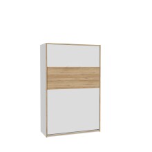 Schrankbett >SMARTROOM< in Weiss/ Catania Eiche Dekor - 137,4x215x57,4cm (BxHxT)