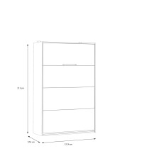 Schrankbett >SMARTROOM< in Weiss/ Catania Eiche Dekor - 137,4x215x57,4cm (BxHxT)
