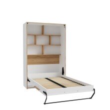 Schrankbett >SMARTROOM< in Weiss/ Catania Eiche Dekor - 137,4x215x57,4cm (BxHxT)