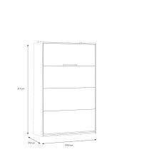 Schrankbett >SMARTROOM< in Weiss/ Catania Eiche Dekor - 137,4x215x57,4cm (BxHxT)
