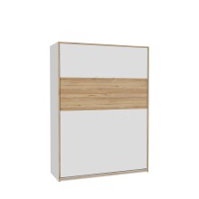 Schrankbett >SMARTROOM< in Weiss/ Catania Eiche Dekor - 157,4x215x57,4cm (BxHxT)