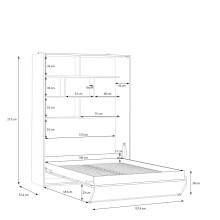 Schrankbett >SMARTROOM< in Weiss/ Catania Eiche Dekor - 157,4x215x57,4cm (BxHxT)