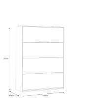 Schrankbett >SMARTROOM< in Weiss/ Catania Eiche Dekor - 157,4x215x57,4cm (BxHxT)