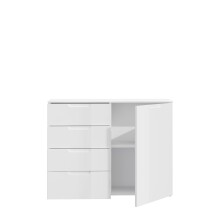 Kommode >SIENNA< in weiß glanz Dekorfolie - 110,1x84,9x34,4cm (BxHxT)