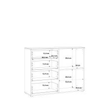 Kommode >SIENNA< in weiß glanz Dekorfolie - 110,1x84,9x34,4cm (BxHxT)