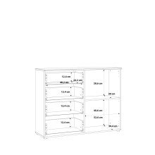 Kommode >SIENNA< in weiß glanz Dekorfolie - 110,1x84,9x34,4cm (BxHxT)