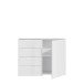 Kommode >SIENNA< in weiß glanz Dekorfolie - 110,1x84,9x34,4cm (BxHxT)