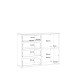 Kommode >SIENNA< in weiß glanz Dekorfolie - 110,1x84,9x34,4cm (BxHxT)