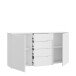 Sideboard >SIENNA< in weißglanz Dekorfolie - 164,8x84,9x34,4cm (BxHxT)