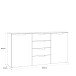 Sideboard >SIENNA< in weißglanz Dekorfolie - 164,8x84,9x34,4cm (BxHxT)