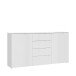 Sideboard >SIENNA< in weißglanz Dekorfolie - 164,8x84,9x34,4cm (BxHxT)
