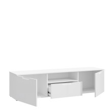 Lowboard >SIENNA< in weißglanz Dekorfolie - 169,8x43,3x41,6cm (BxHxT)