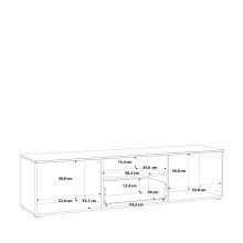 Lowboard >SIENNA< in weißglanz Dekorfolie - 169,8x43,3x41,6cm (BxHxT)