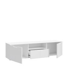 Lowboard >SIENNA< in weißglanz Dekorfolie - 169,8x43,3x41,6cm (BxHxT)