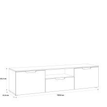 Lowboard >SIENNA< in weißglanz Dekorfolie - 169,8x43,3x41,6cm (BxHxT)