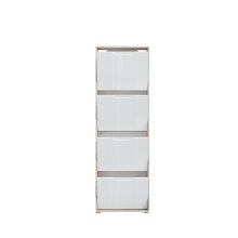 Schuhkipper >SIENNA< in Sandeiche Dekor / weissglanz - 55,2x171,3x27,9cm (BxHxT)