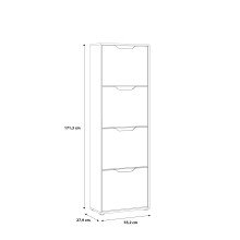 Schuhkipper >SIENNA< in Sandeiche Dekor / weissglanz - 55,2x171,3x27,9cm (BxHxT)