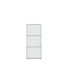 Schuhkipper >SIENNA< in Sandeiche Dekor / weißglanz - 55,2x129,7x27,9cm (BxHxT)