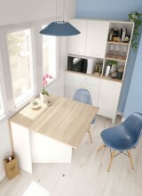 Klapptisch >Fly< (aufklappbar bis 140cm) in Kanada-Eiche Dekor/Artik-Weiß - 31(140)x78x77 (BxHxT)