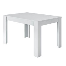 Kulissentisch >Kendra< (ausziehbar bis 190cm) in weiß glänzend - 140(190)x78x90 (BxHxT)