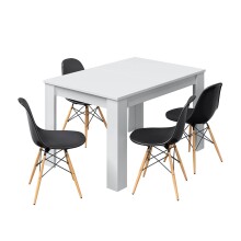 Kulissentisch >Kendra< (ausziehbar bis 190cm) in Artik-Weiß - 140(190)x78x90 (BxHxT)