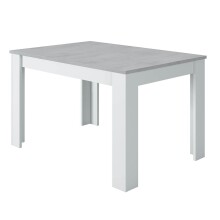Kulissentisch >Kendra< (ausziehbar bis 190cm) in Artik-Weiß/Beton-Grau - 140(190)x78x90 (BxHxT)