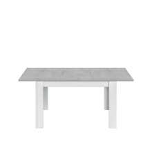 Kulissentisch >Kendra< (ausziehbar bis 190cm) in Artik-Weiß/Beton-Grau - 140(190)x78x90 (BxHxT)