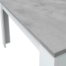 Kulissentisch >Kendra< (ausziehbar bis 190cm) in Artik-Weiß/Beton-Grau - 140(190)x78x90 (BxHxT)
