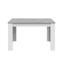 Kulissentisch >Kendra< (ausziehbar bis 190cm) in Artik-Weiß/Beton-Grau - 140(190)x78x90 (BxHxT)