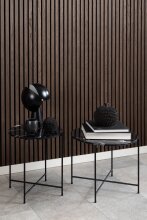 Beistelltisch >Avila< in schwarz, künstlicher Marmor, Stahl - 40x52cm (HxD)