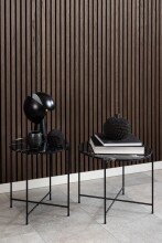 Beistelltisch >Avila< in schwarz, künstlicher Marmor, Stahl - 40x52cm (HxD)