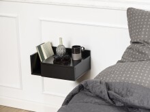Nachtkommode >Ashlan< in schwarz, MDF -...