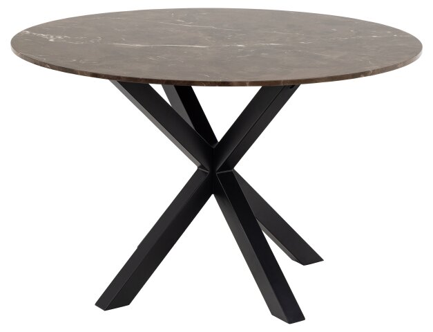 Esstisch >Heaven< in Braun, Marmor, Stahl - 75,5x120cm (HxD)