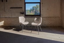 Polsterstuhl >Petri< (2er-Set) in Beige, Stoff, Stahl - 48x82,5x55cm (BxHxT)