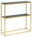 Konsole >Alisma< in Grün, gold, Glas, Stahl - 79,5x80,5x26cm (BxHxT)