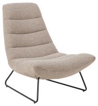 Loungesessel >Milford< in Beige, Stoff, Stahl - 82,5x97x93cm (BxHxT)