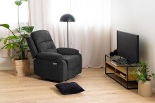 TV-Regal >Randolf< in Wildeiche; schwarz, Glas, Stahl, MDF - 120x45x40cm (BxHxT)
