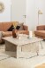 Couchtisch >Vega< in Braun, Marmor - 90x42x90cm (BxHxT)