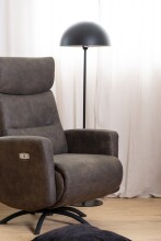 Drehsessel >Kamares< in anthrazit, Polyester, Stahl - 75x110x81cm (BxHxT)