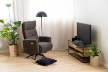 Drehsessel >Kamares< in anthrazit, Polyester, Stahl - 75x110x81cm (BxHxT)