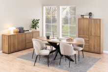 Polsterstuhl >Patricia< (2er-Set) in Beige, Stoff, Stahl - 52x82x57,5cm (BxHxT)
